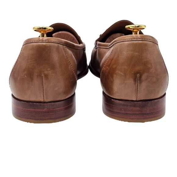 Cole Haan Mens 11.5M Light Brown Tan Gold Horsebit Leather Dress Shoes Loafers - Picture 6 of 14